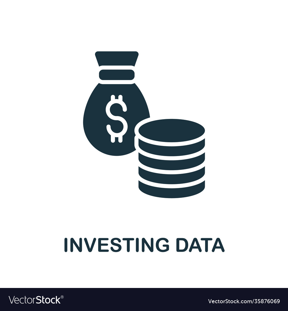 Investing data icon simple element from vector image Investing data icon simple element from