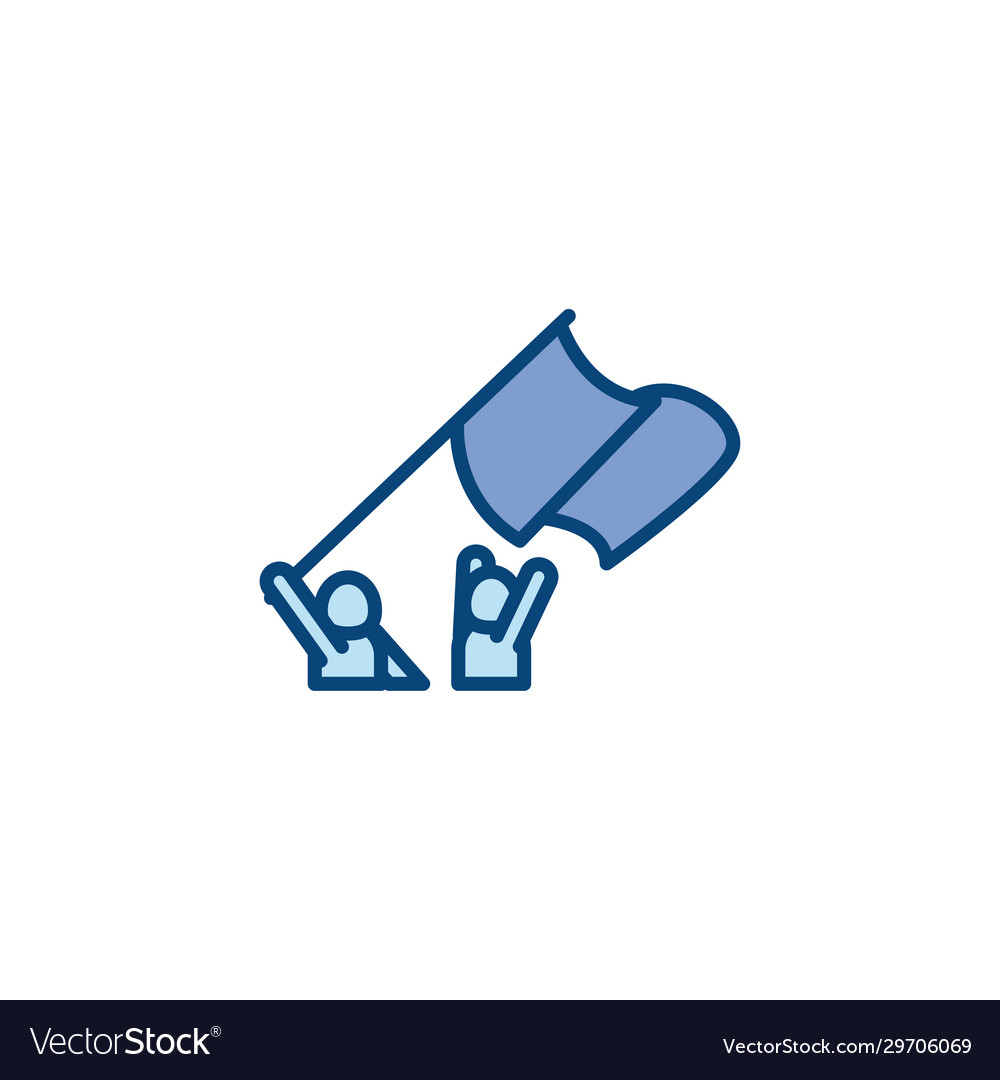 Isolated avatars with flag line and fill style