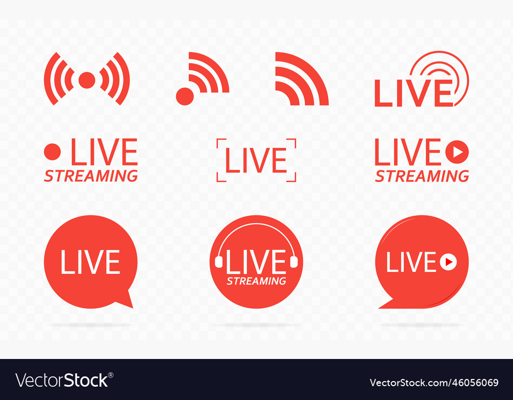 Live streaming logo - red design element