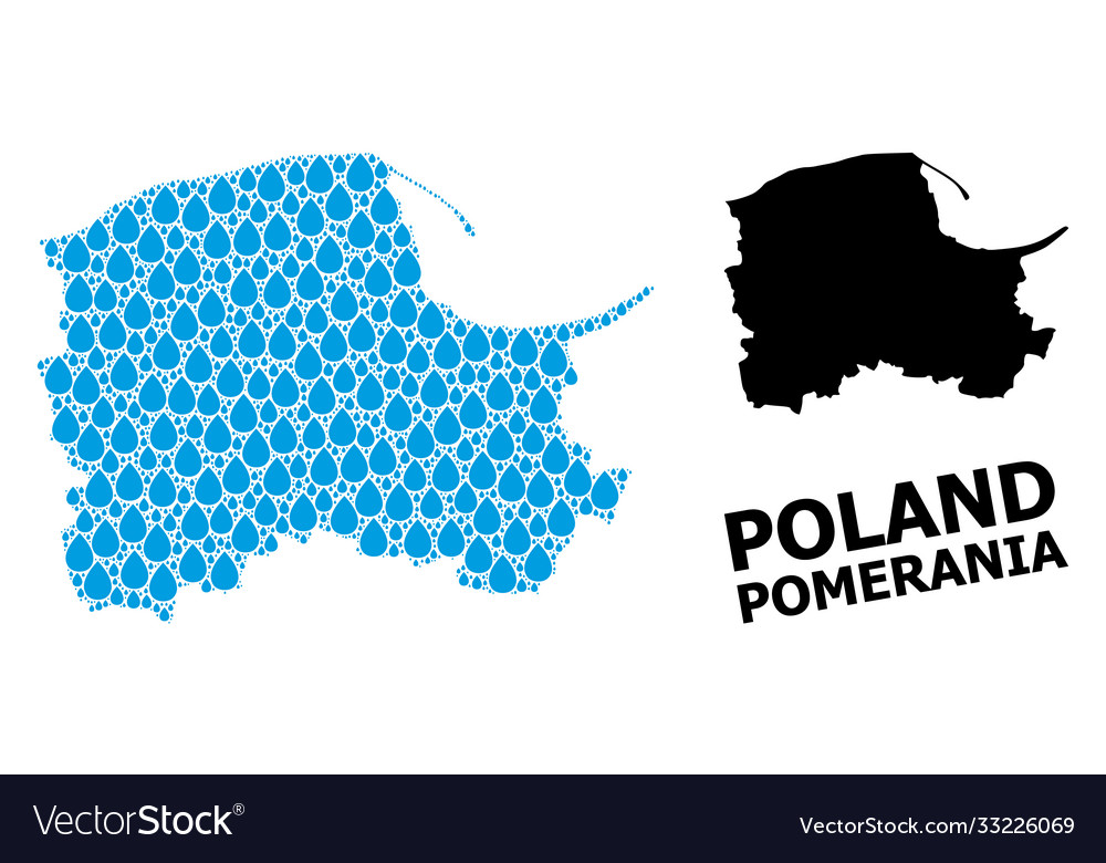 Mosaic map pomerania province liquid Royalty Free Vector