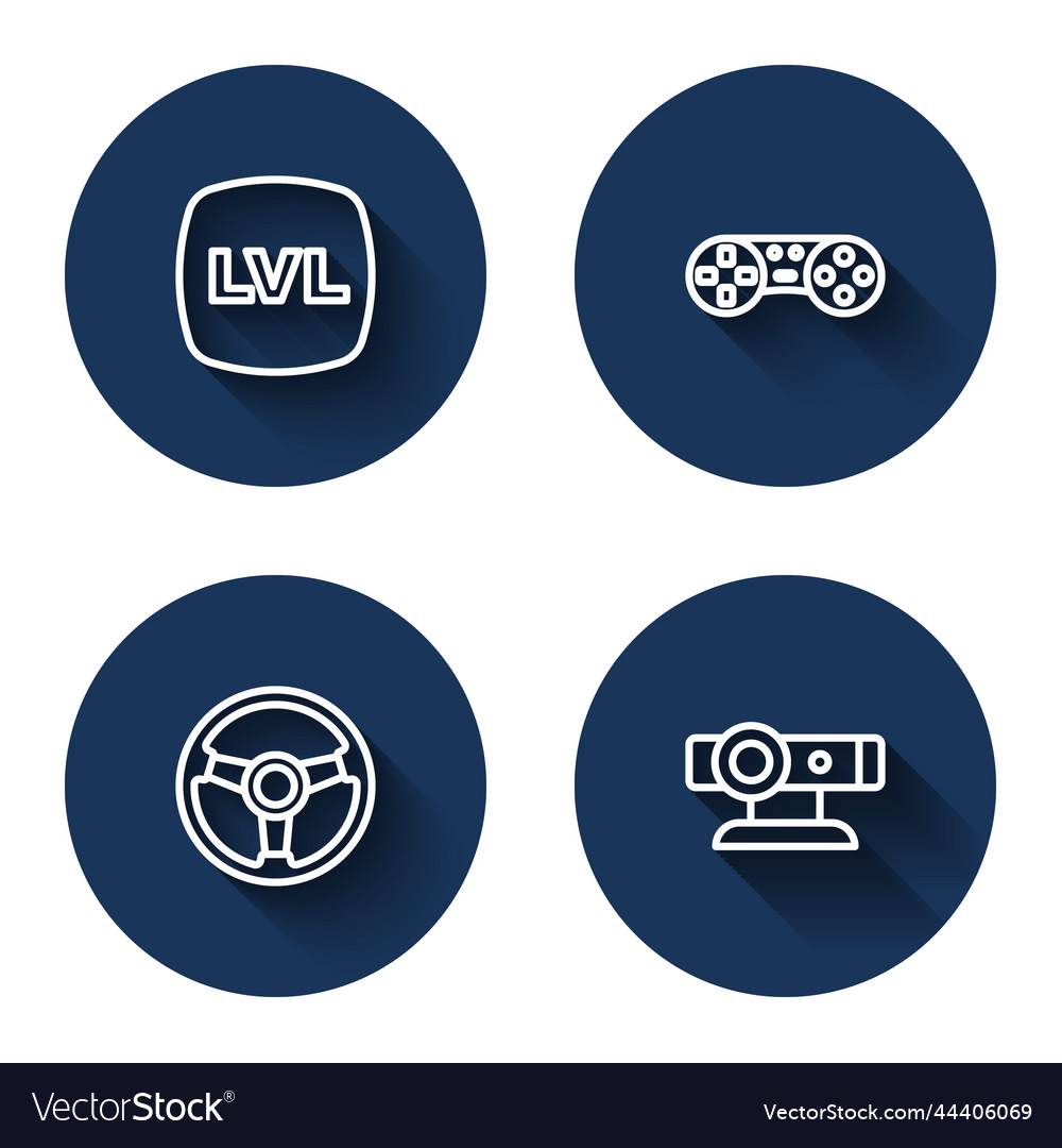Set line level game controller or joystick vector image Set line level game controller or joystick