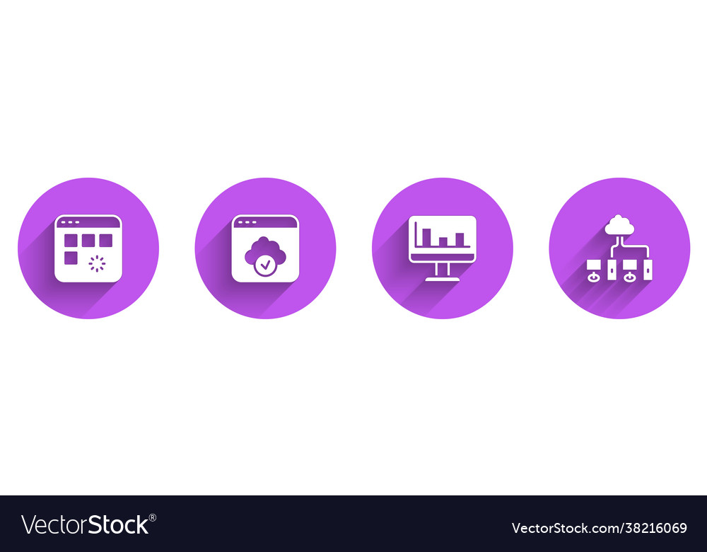 Set loading data window cloud technology transfer vector image Set loading data window cloud technology transfer