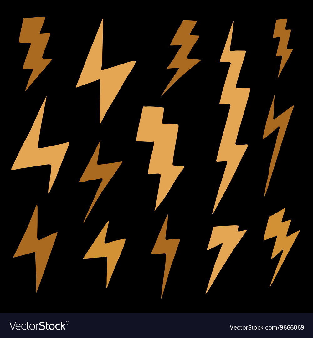 Set of brawn doodle simple lightning group