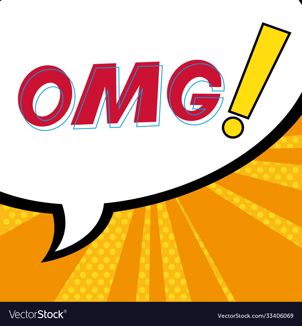 Speech bubble with omg label pop art style