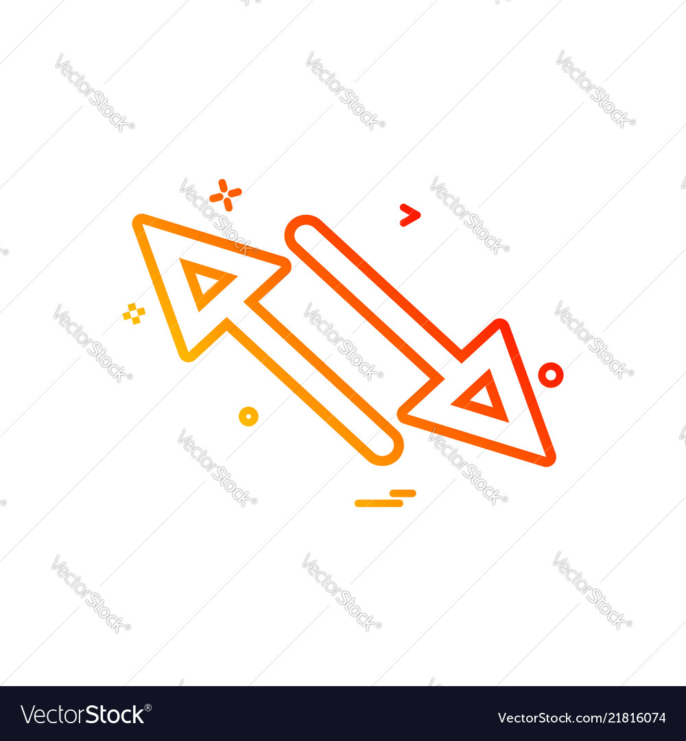 Arrow cross two way icon design vector image Arrow cross two way icon design