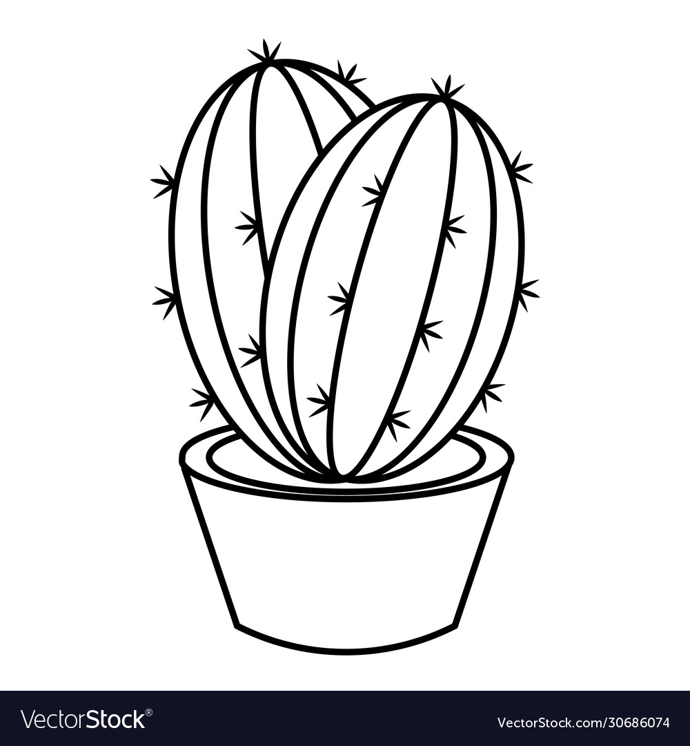 Cactus icon in a pot plant