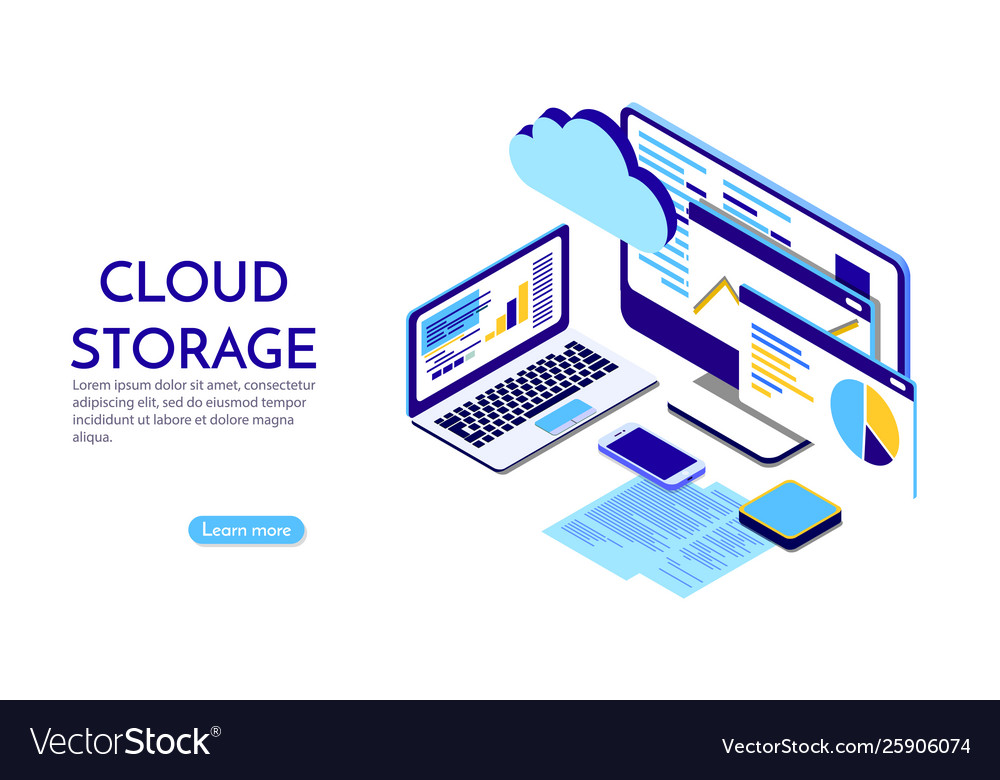 Concepts cloud storage header for website
