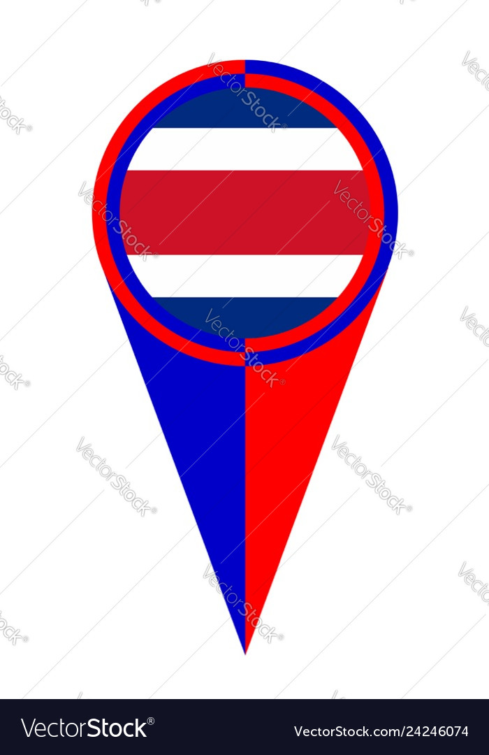 Costa rica map pointer location flag
