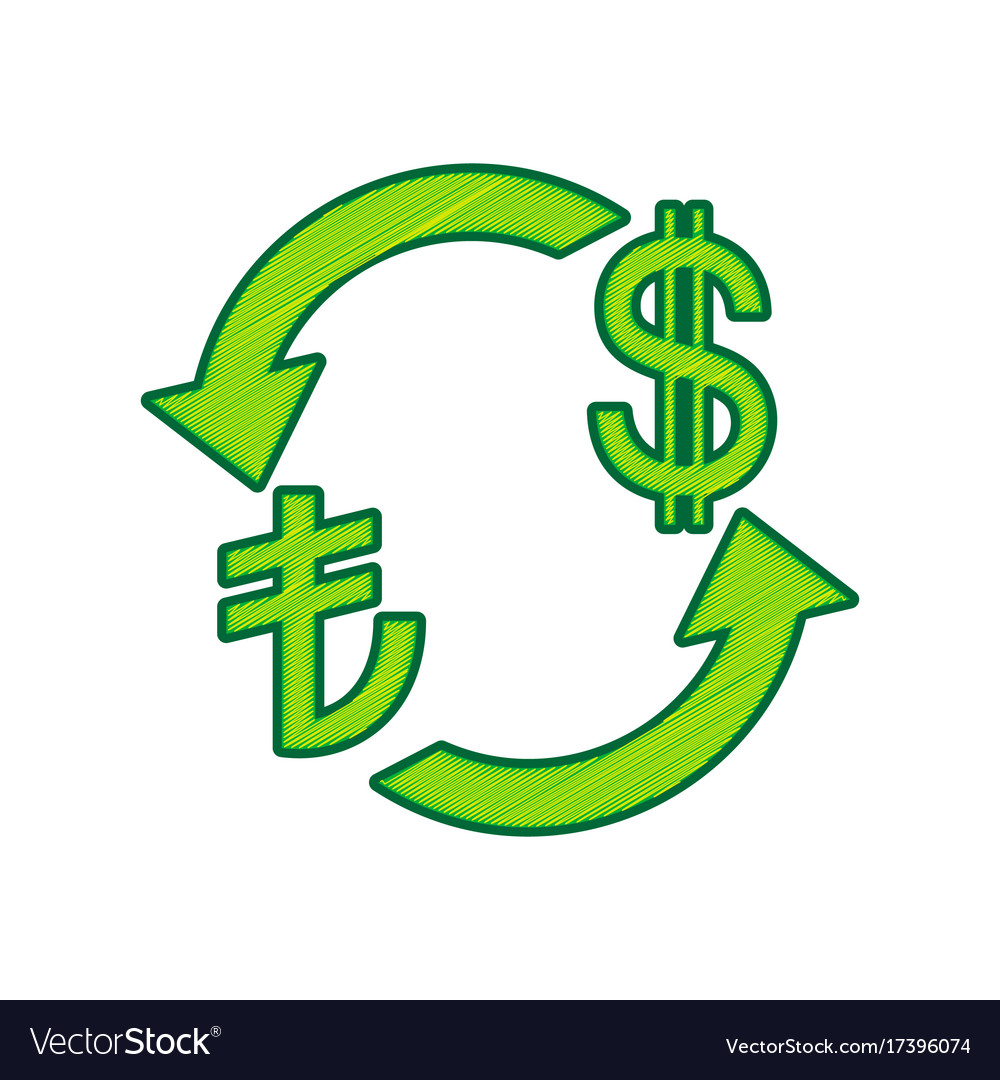 Currency Exchange Sign Turkey Lira And Us Dollar Vector Image