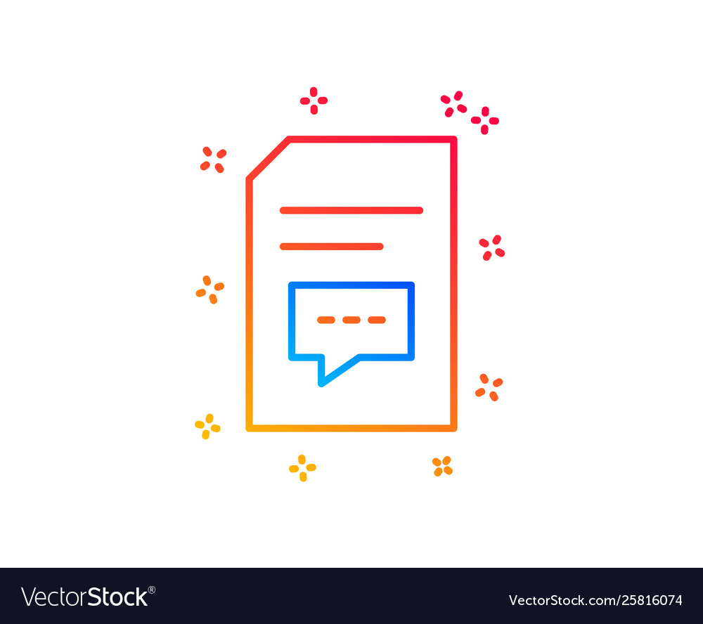 Document with comments line icon file sign
