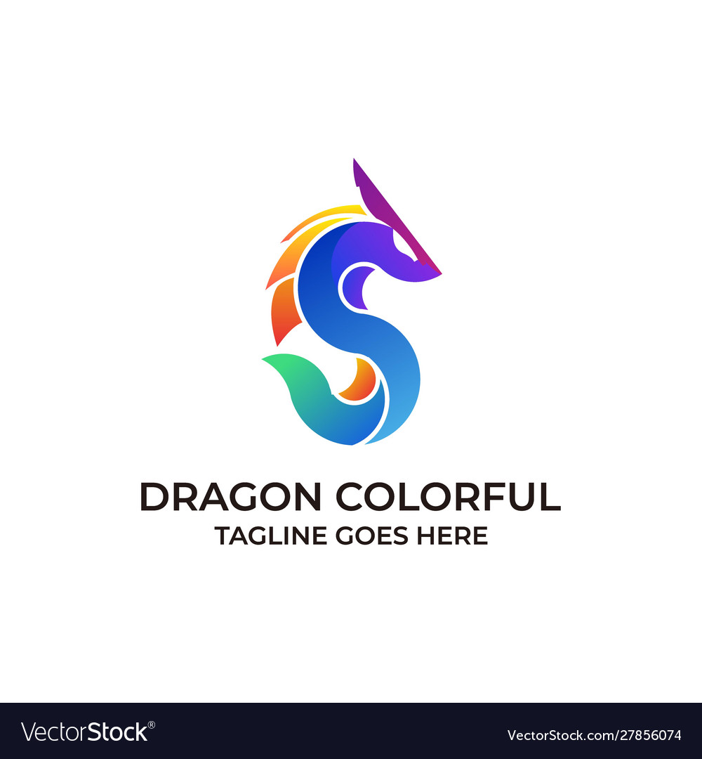 Dragon colorful design concept template