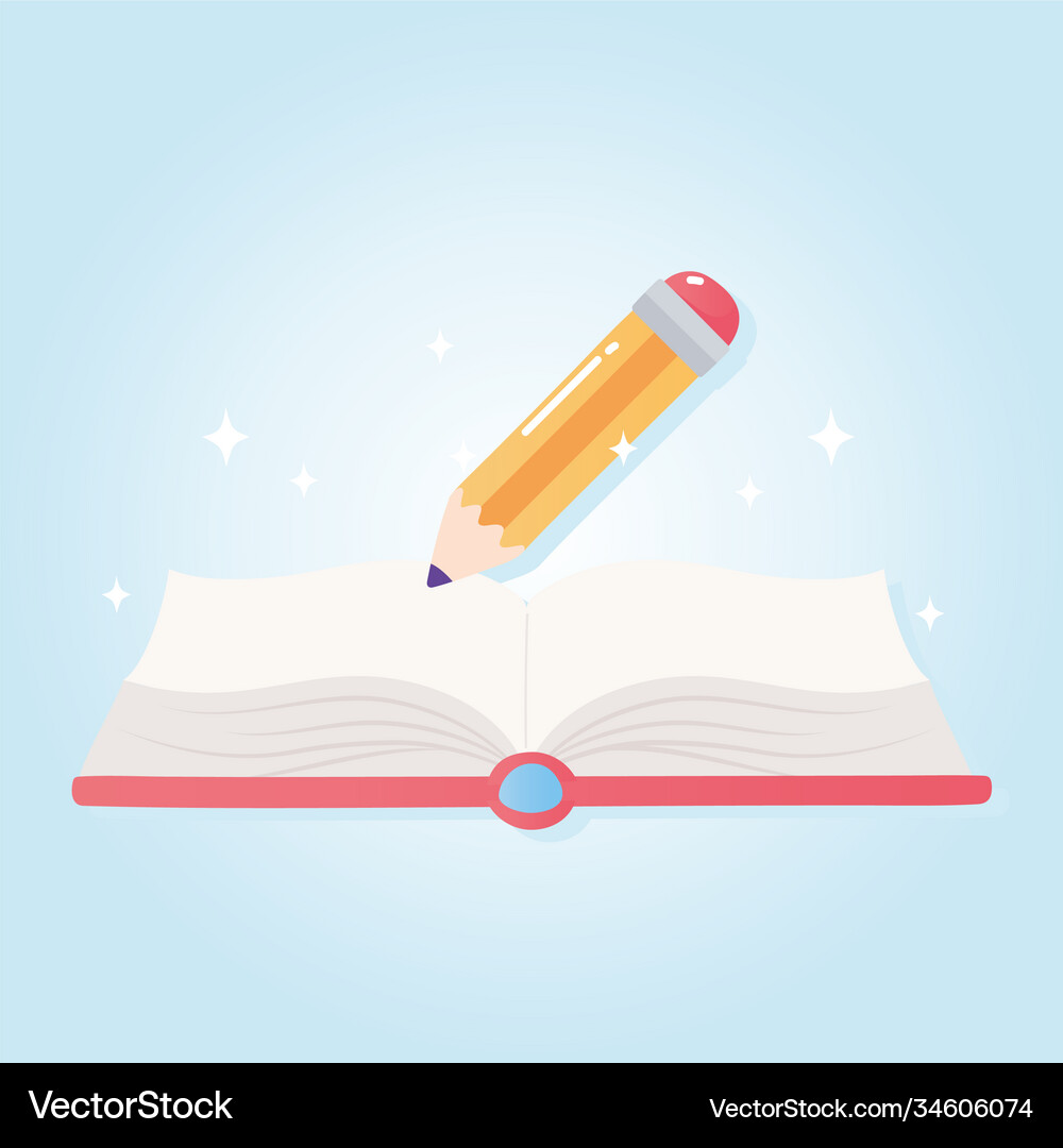 Education pencil written notebook school Vector Image