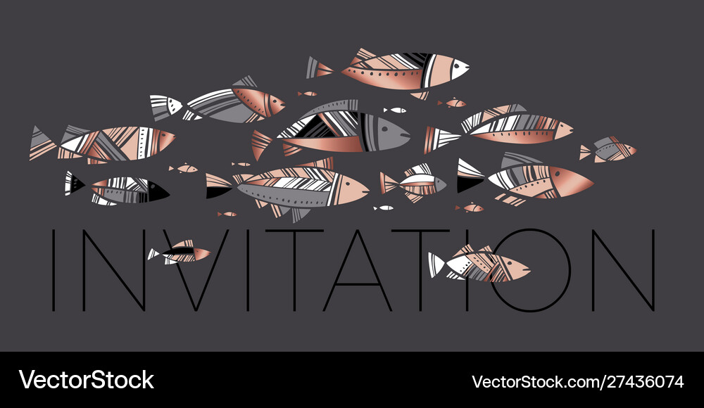 Mediterranean summer mosaic fish pattern Vector Image