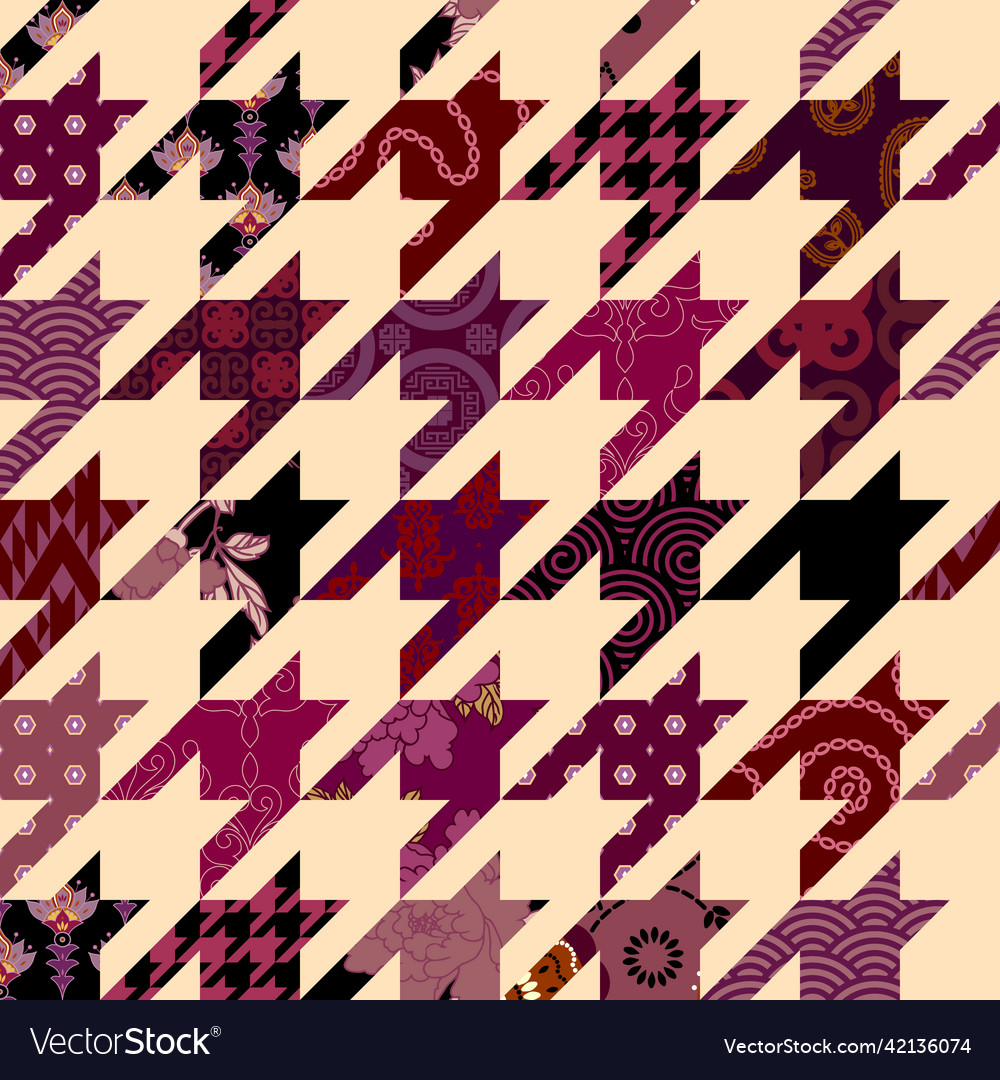 Patchwork textile pattern seamless quilting