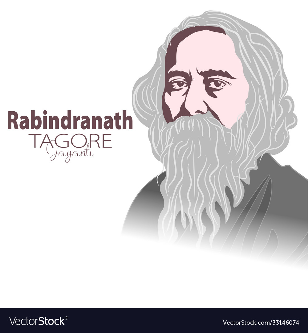 rabindranath tagore a poet and socialist from vector image rabindranath tagore a poet and socialist from vector image