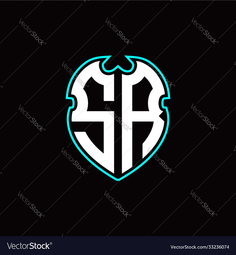 S r initial logo design with a shield shape vector image S r initial logo design with a shield shape