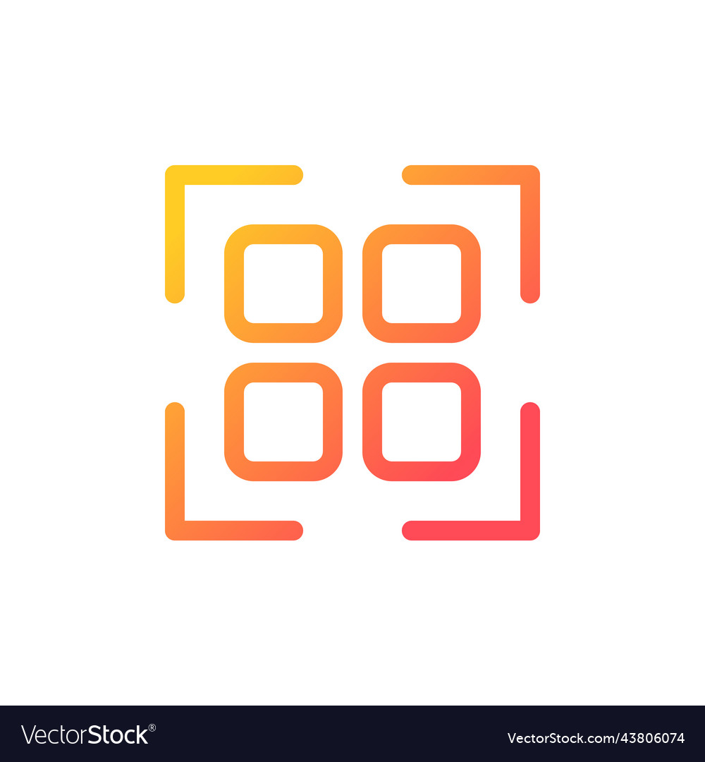Scannen von qr Code Pixel perfekte Gradienten linear ui vector image Scannen von qr Code Pixel perfekte Gradienten linear ui