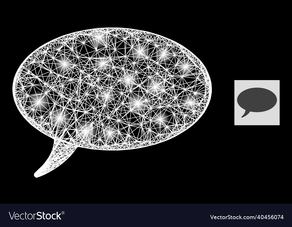 Shiny net mesh message cloud with lightspots vector image Shiny net mesh message cloud with lightspots