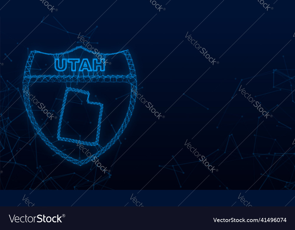 Utah state map plexus icon vector image Utah state map plexus icon