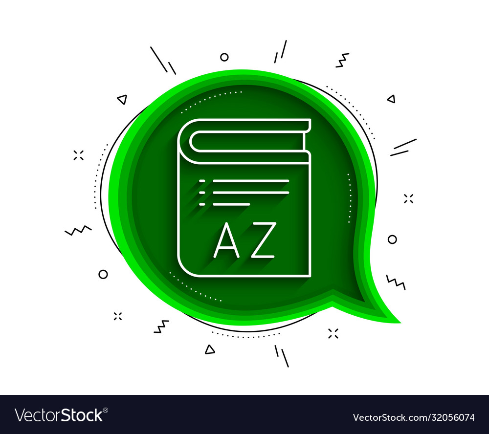 Vocabulary line icon book glossary sign