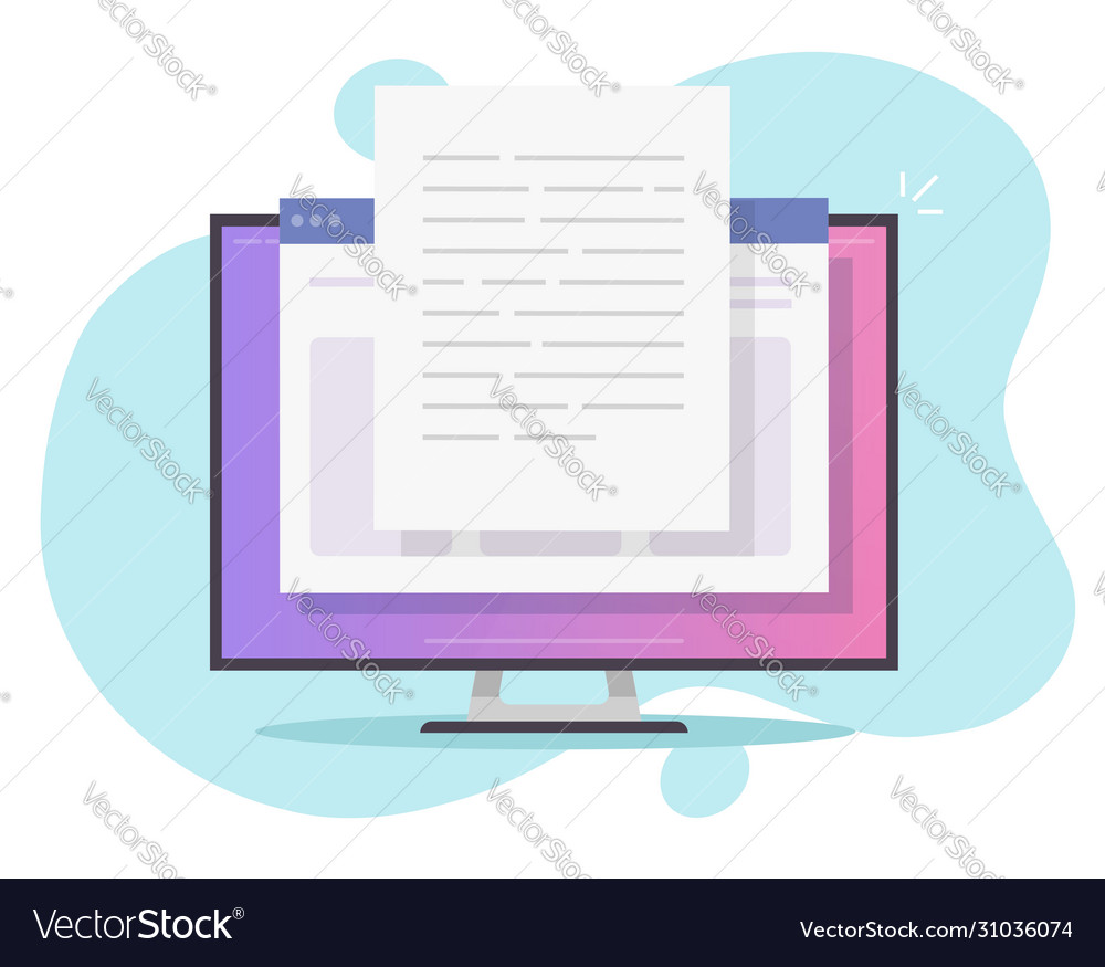 Writing text document content online Vector Image Writing text document content online