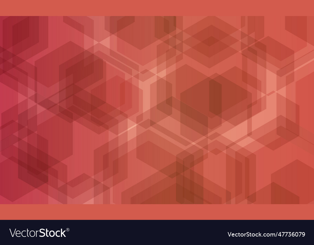 Abstract hexagon with soft red background vector image Abstract hexagon with soft red background