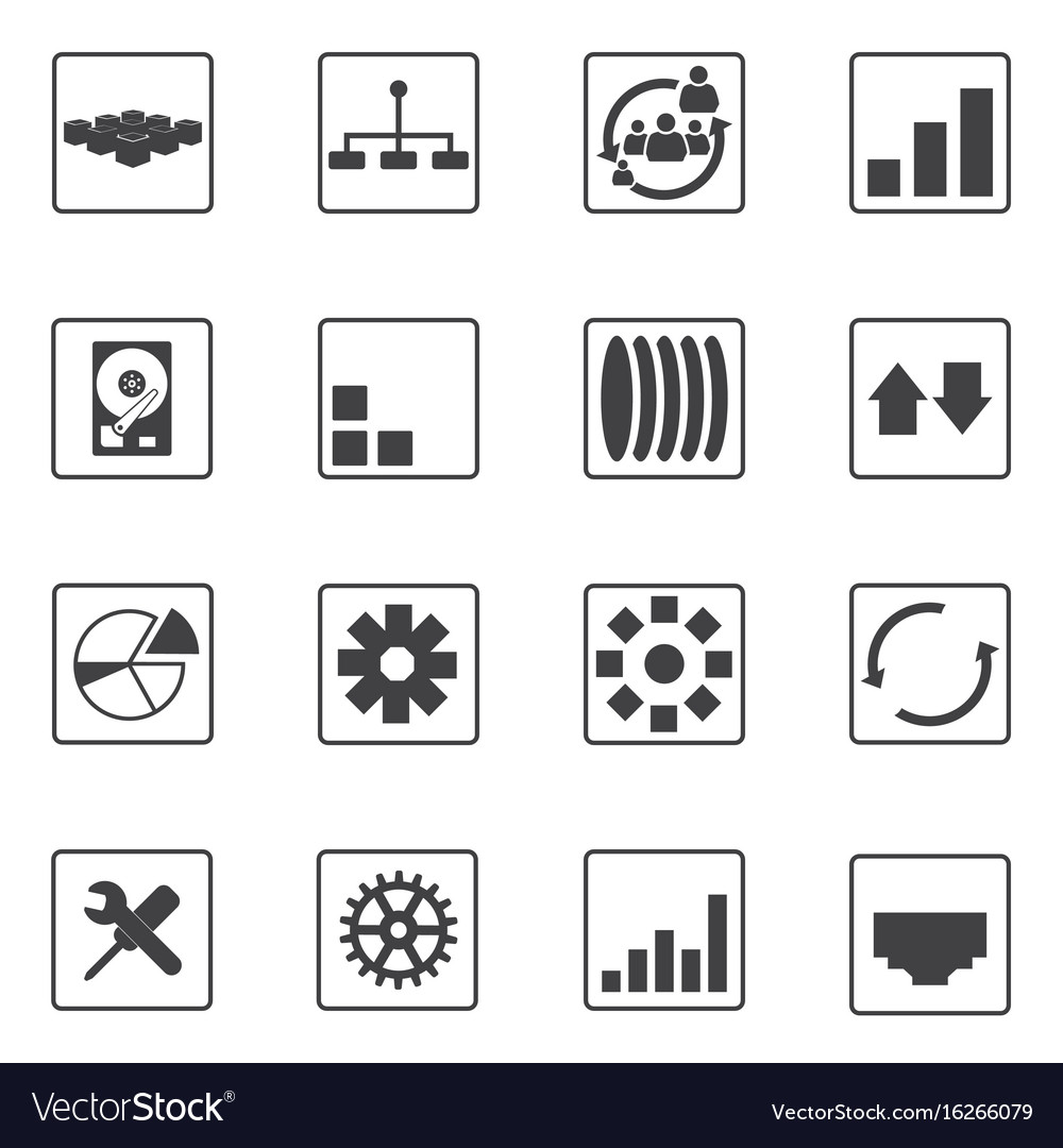 Big data icons set diagram graphs