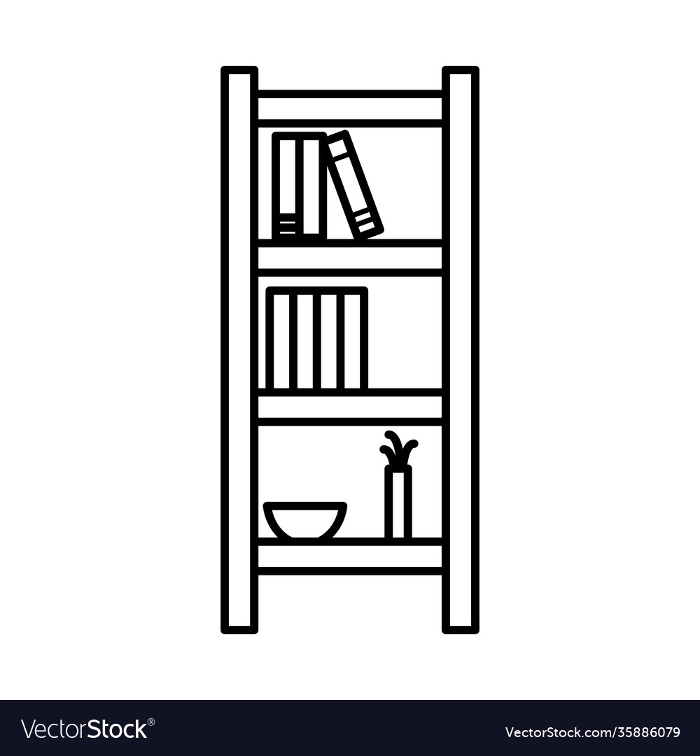 Bookshelf icon image line style