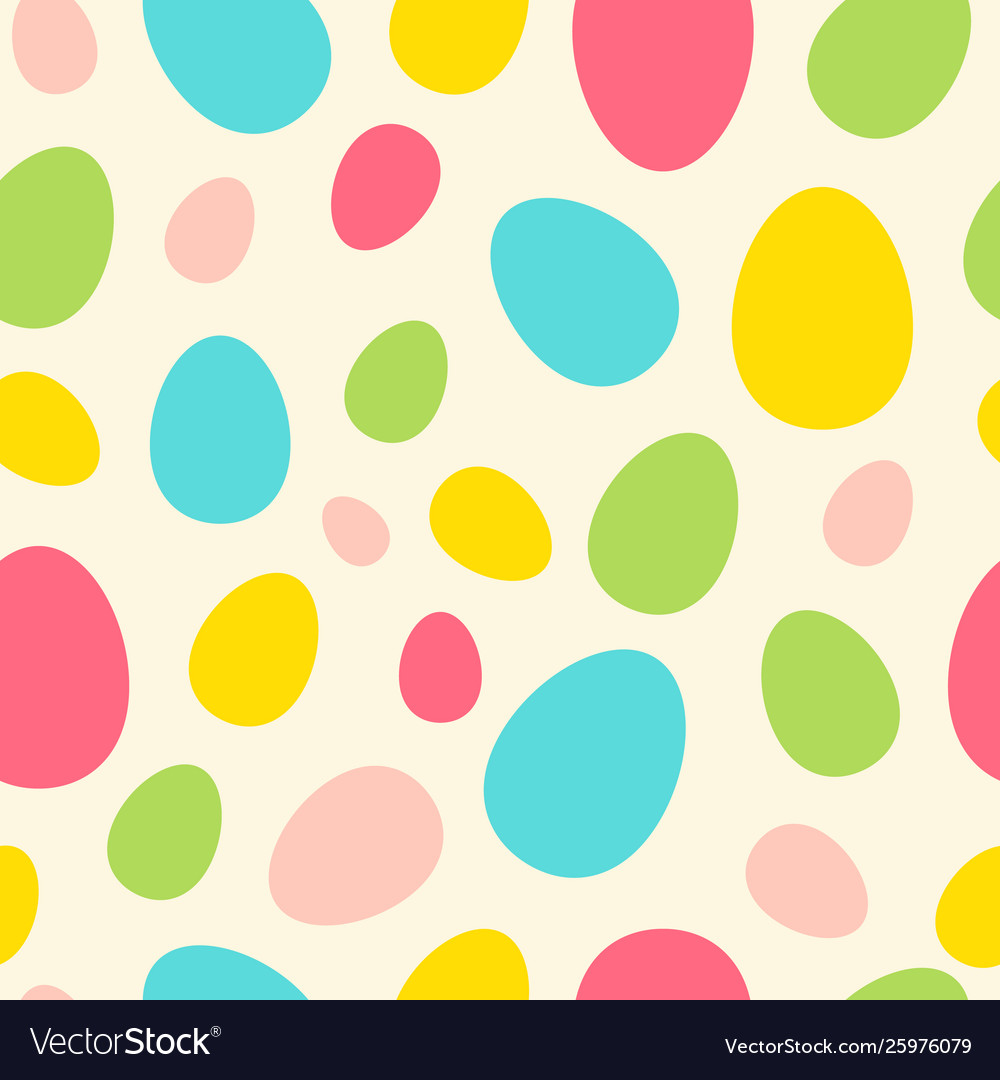 Colorful different size eggs seamless pattern