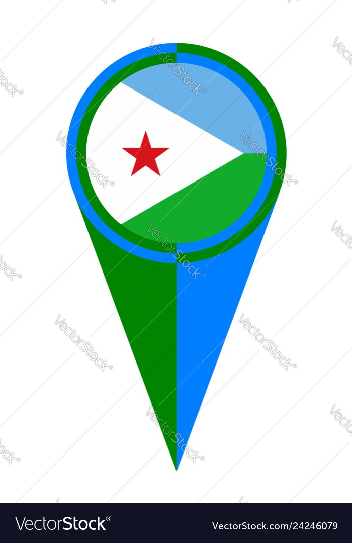 Djibouti map pointer location flag