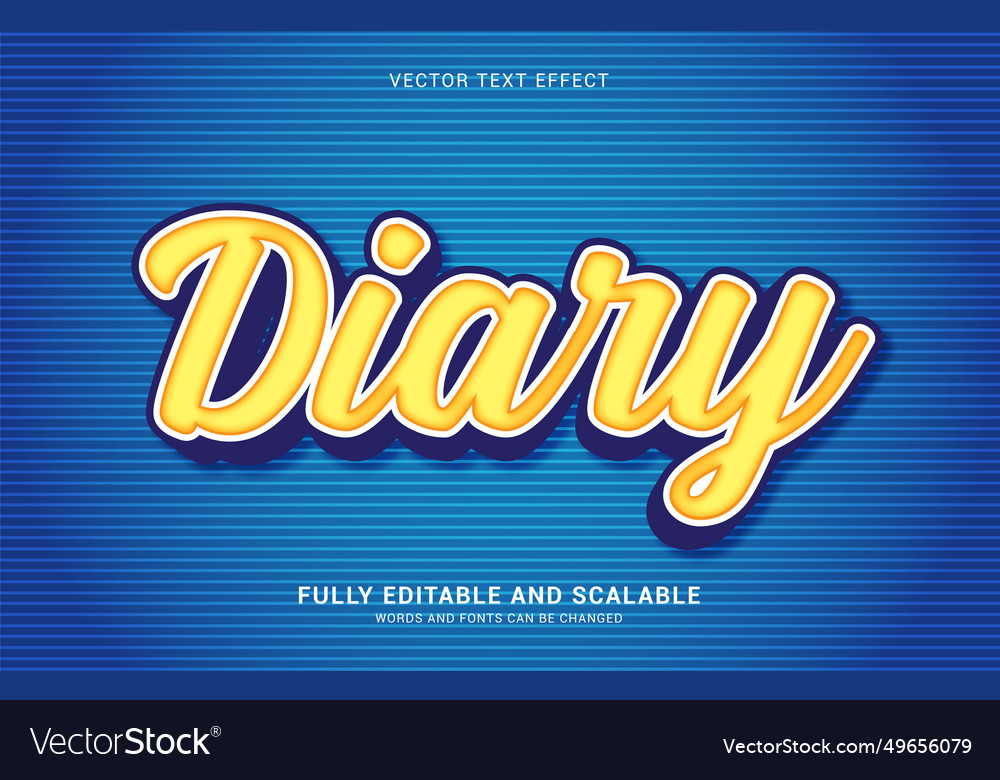 Editable text effect diary style