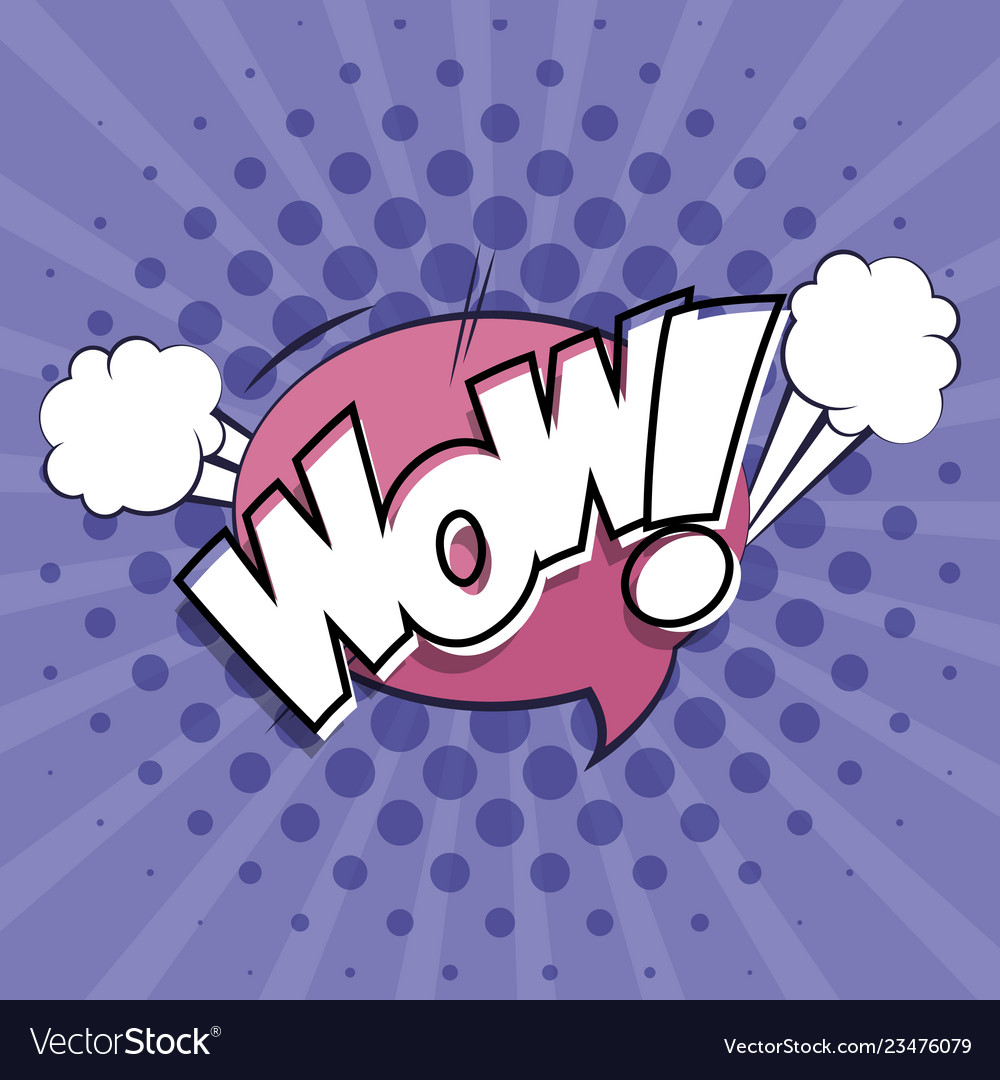 Expression bubble with wow pop art style