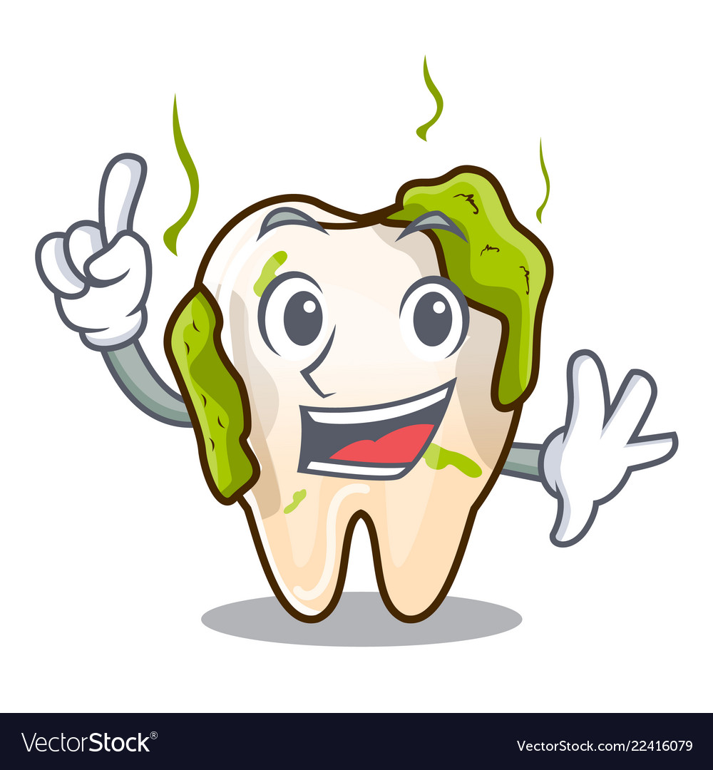 Finger cartoon decayed tooth with dental caries Vector Image