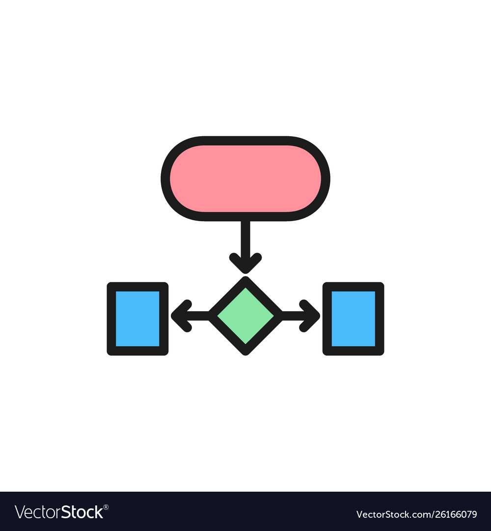 Hierarchical structure auxiliary chart flat color vector image Hierarchical structure auxiliary chart flat color