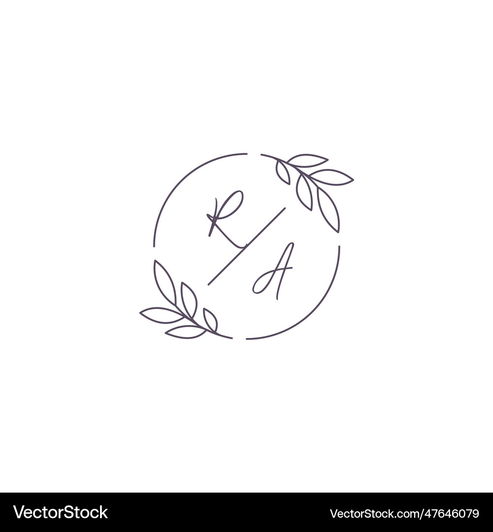 Initials ra monogram wedding logo with simple Vector Image