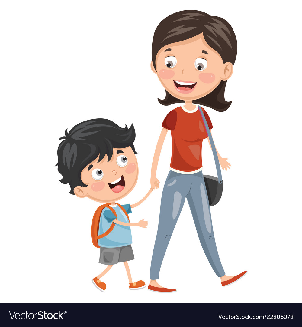 kid mom Kid with mother Royalty Free Vector Image - VectorStock