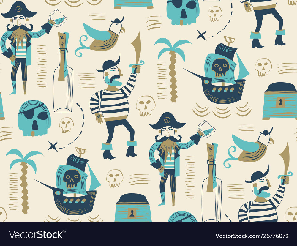 Pirates pattern seamless design