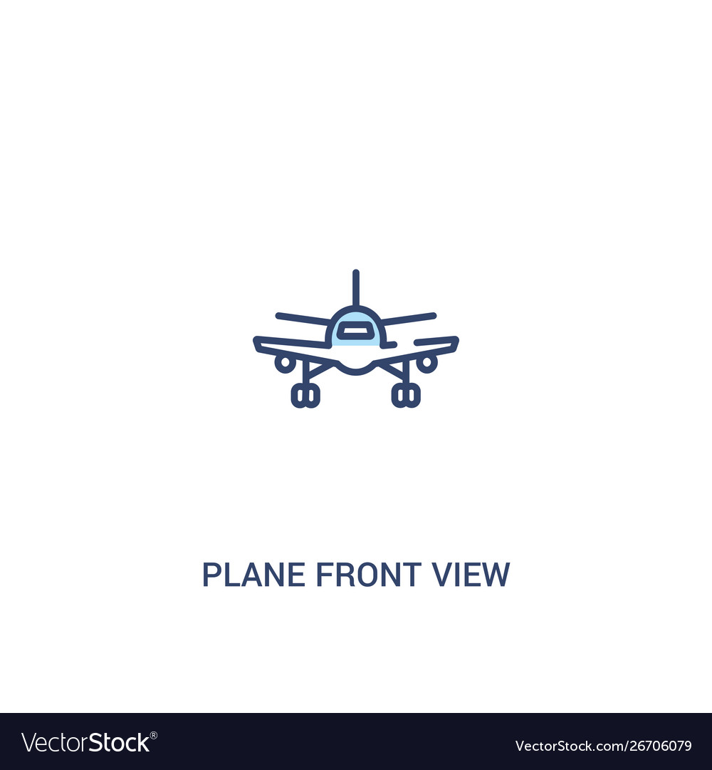 Plane front view concept 2 colored icon simple vector image Plane front view concept 2 colored icon simple