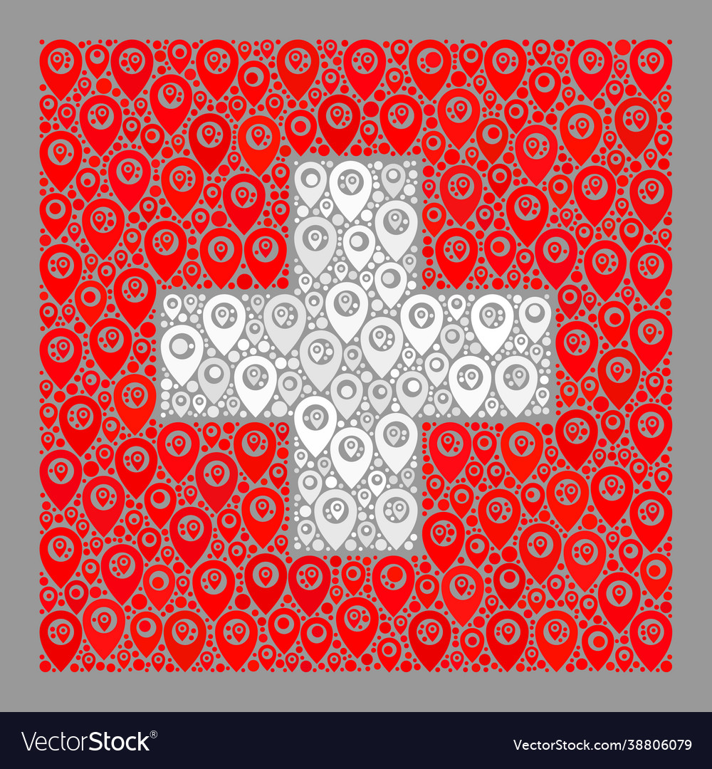 Pointer swiss flag - mosaic cursor items