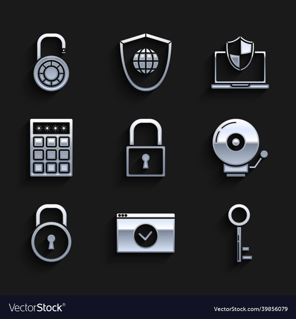 Set lock secure your site with https ssl key vector image Set lock secure your site with https ssl key