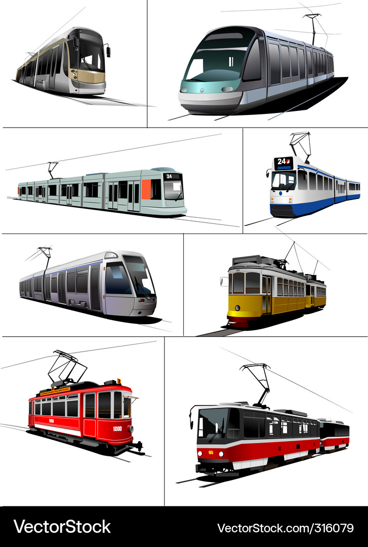 Trams Royalty Free Vector Image - VectorStock
