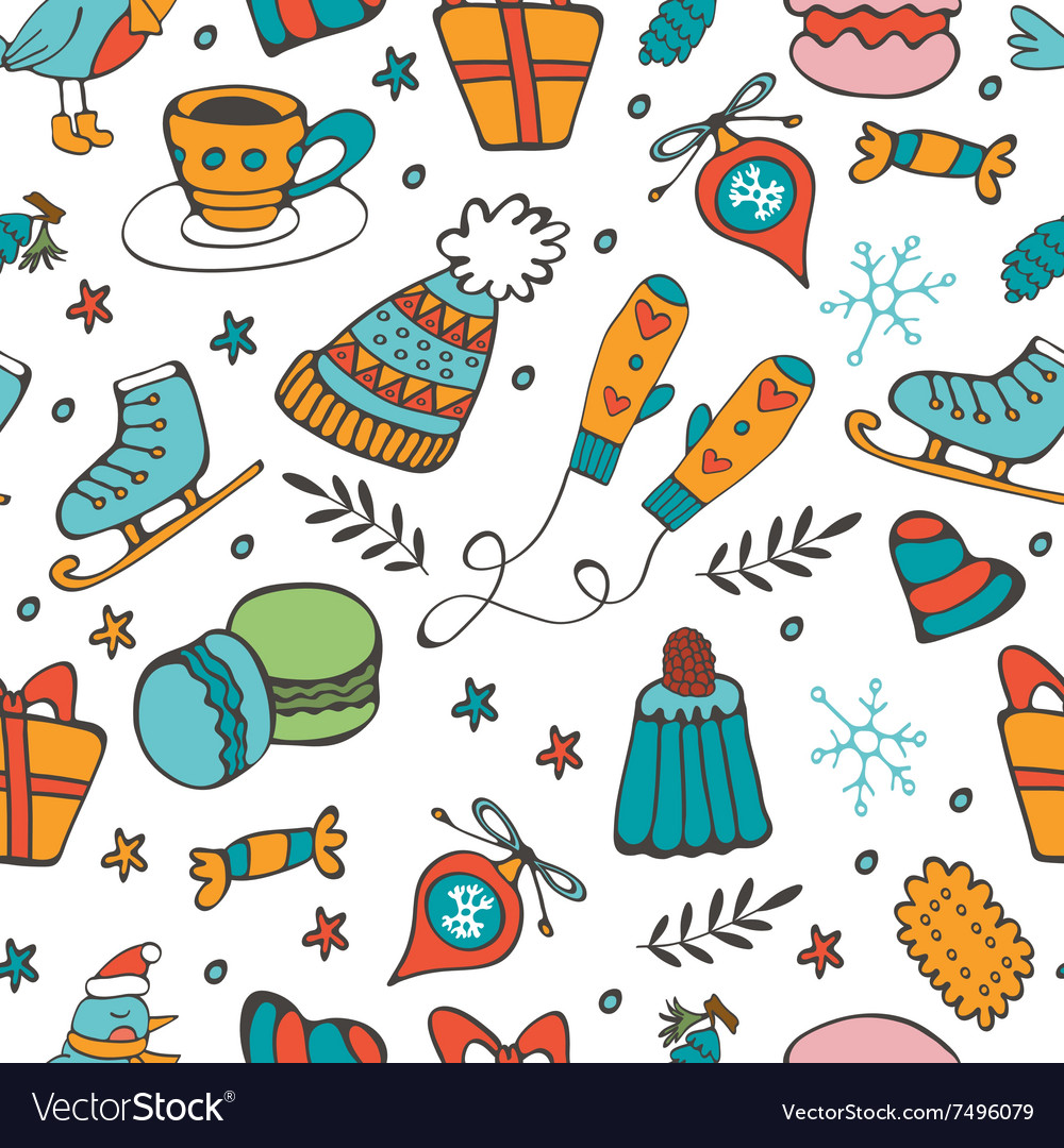 Winter Cozy Pattern - Snowflakes & Treats