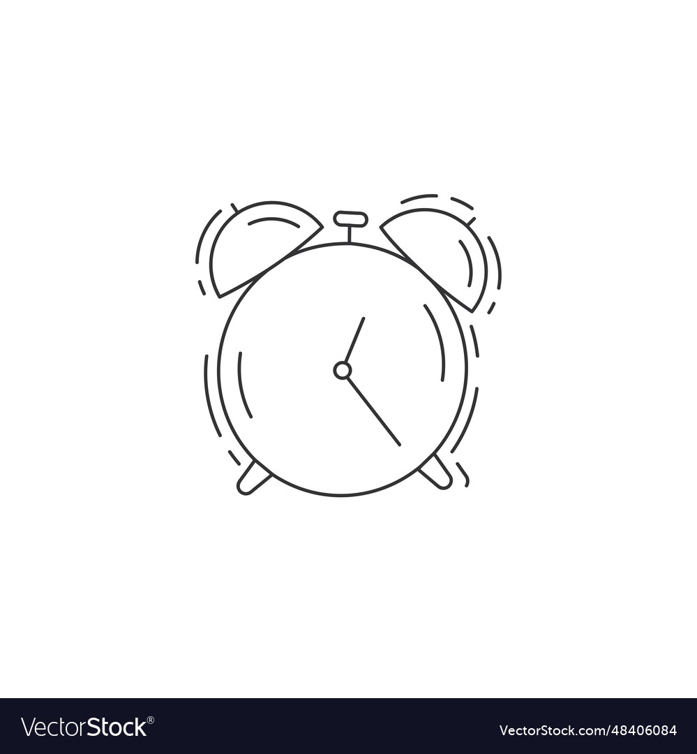 Alarm clock line icon thin