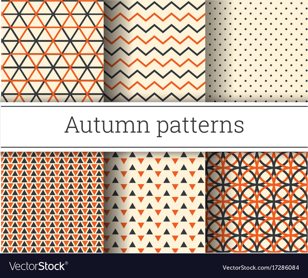 Autumn seamless patterns set