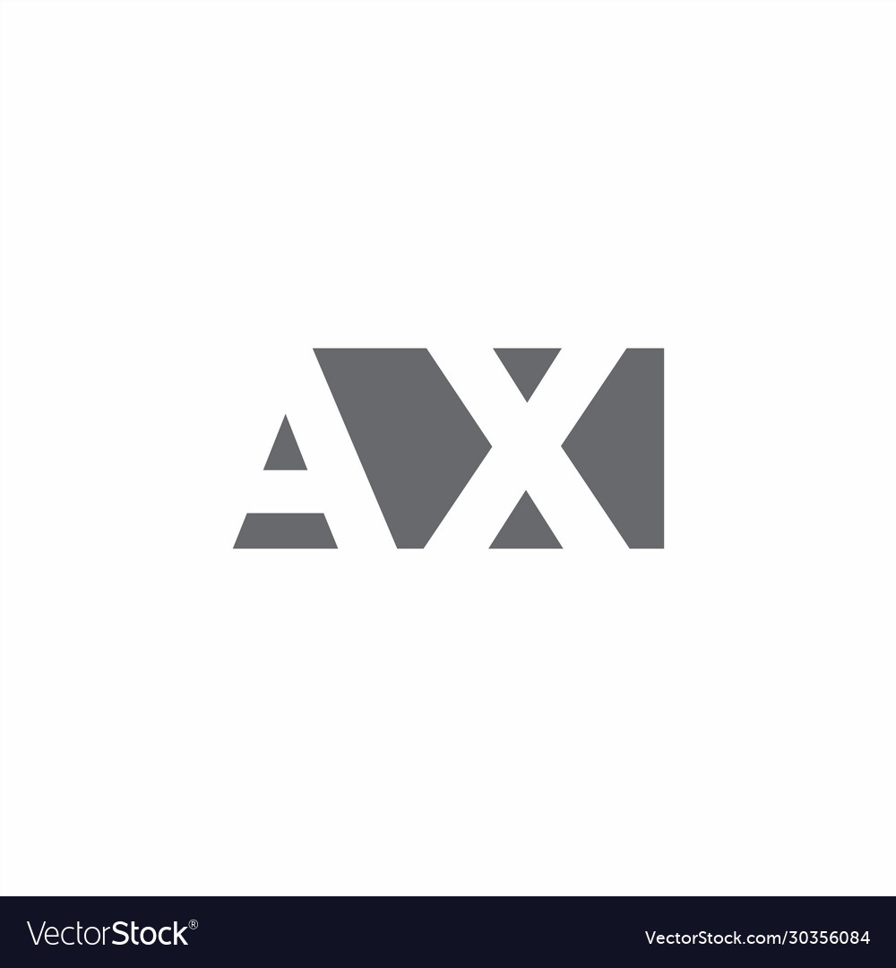 Ax logo monogram with negative space style design vector image Ax logo monogram with negative space style design
