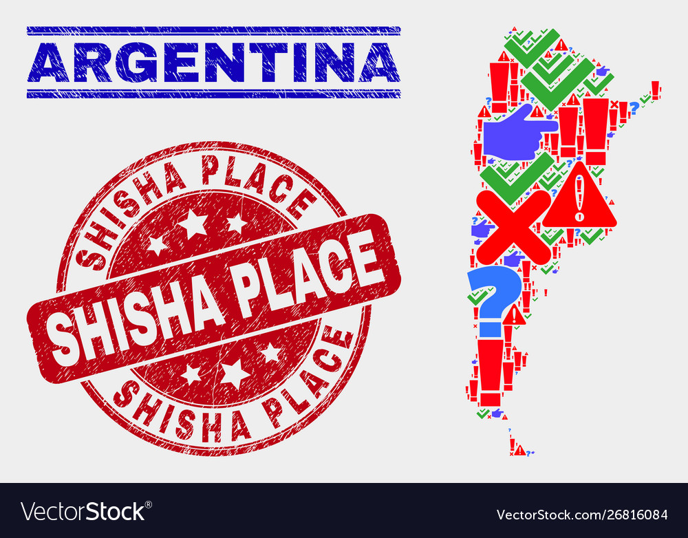 Collage argentina map symbol mosaic and grunge