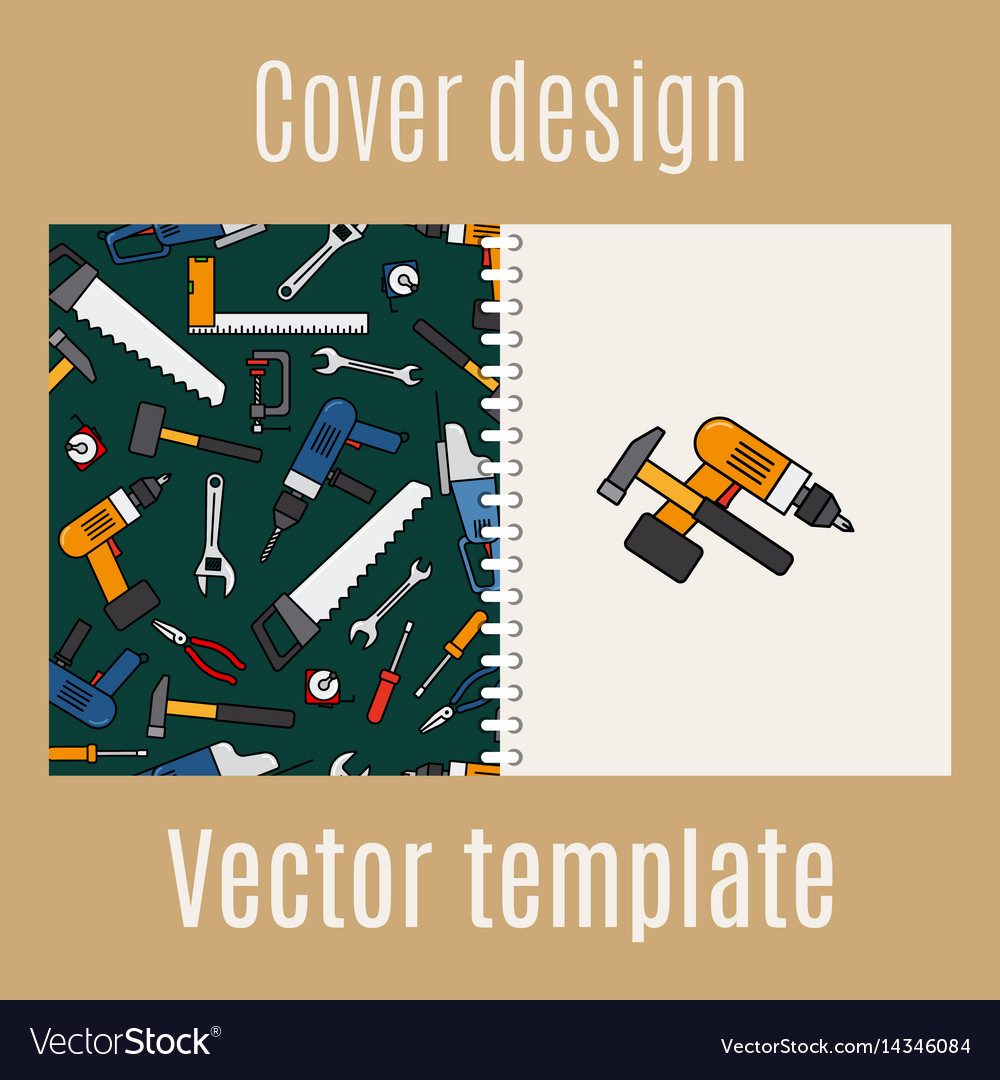 Cover design with constraction tools pattern