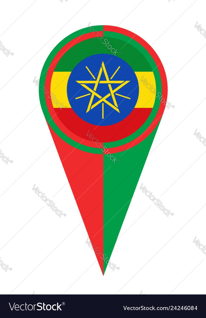 Ethiopia map pointer location flag