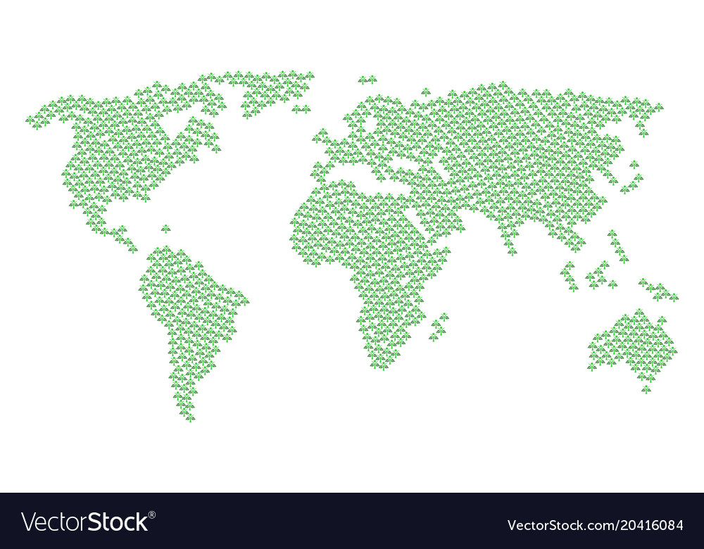 Global map pattern of eco man icons