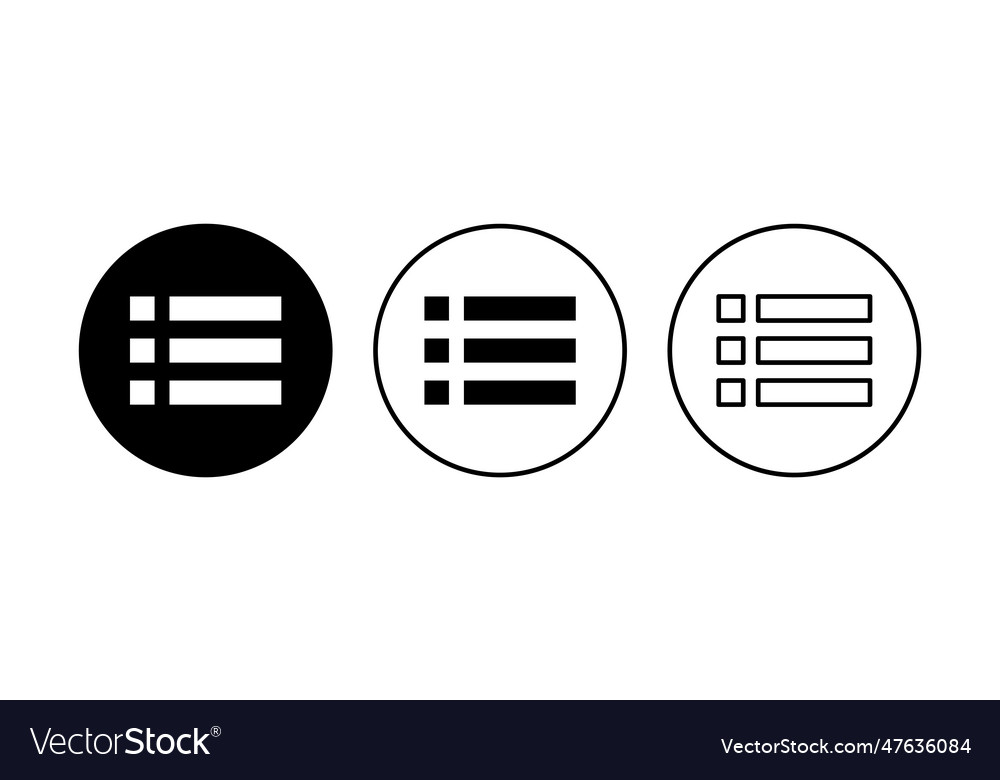 Menu icon set web hamburger symbol